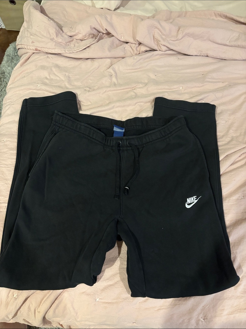 Nike Black Sweatpants with White Swoosh